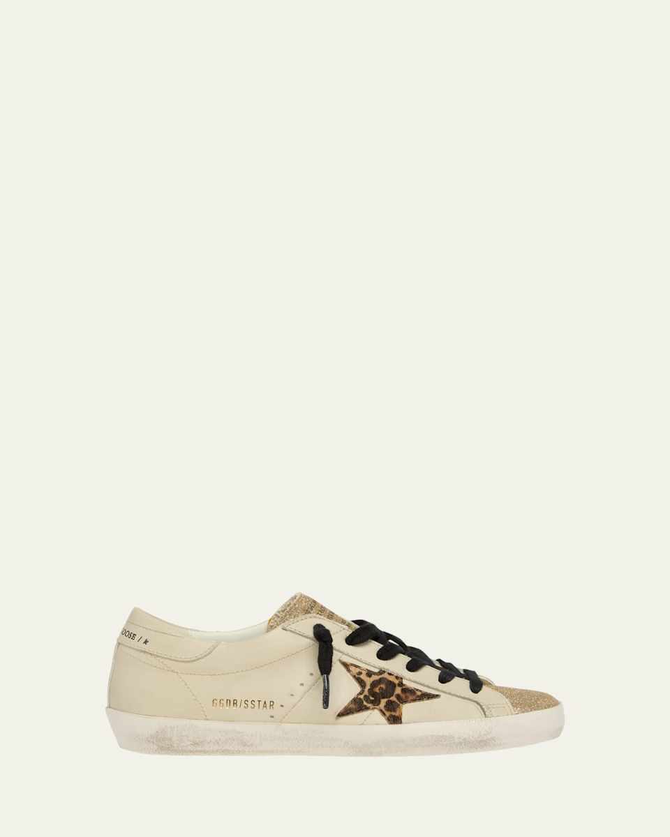 Superstar Leopard Glitter Low-Top Sneakers